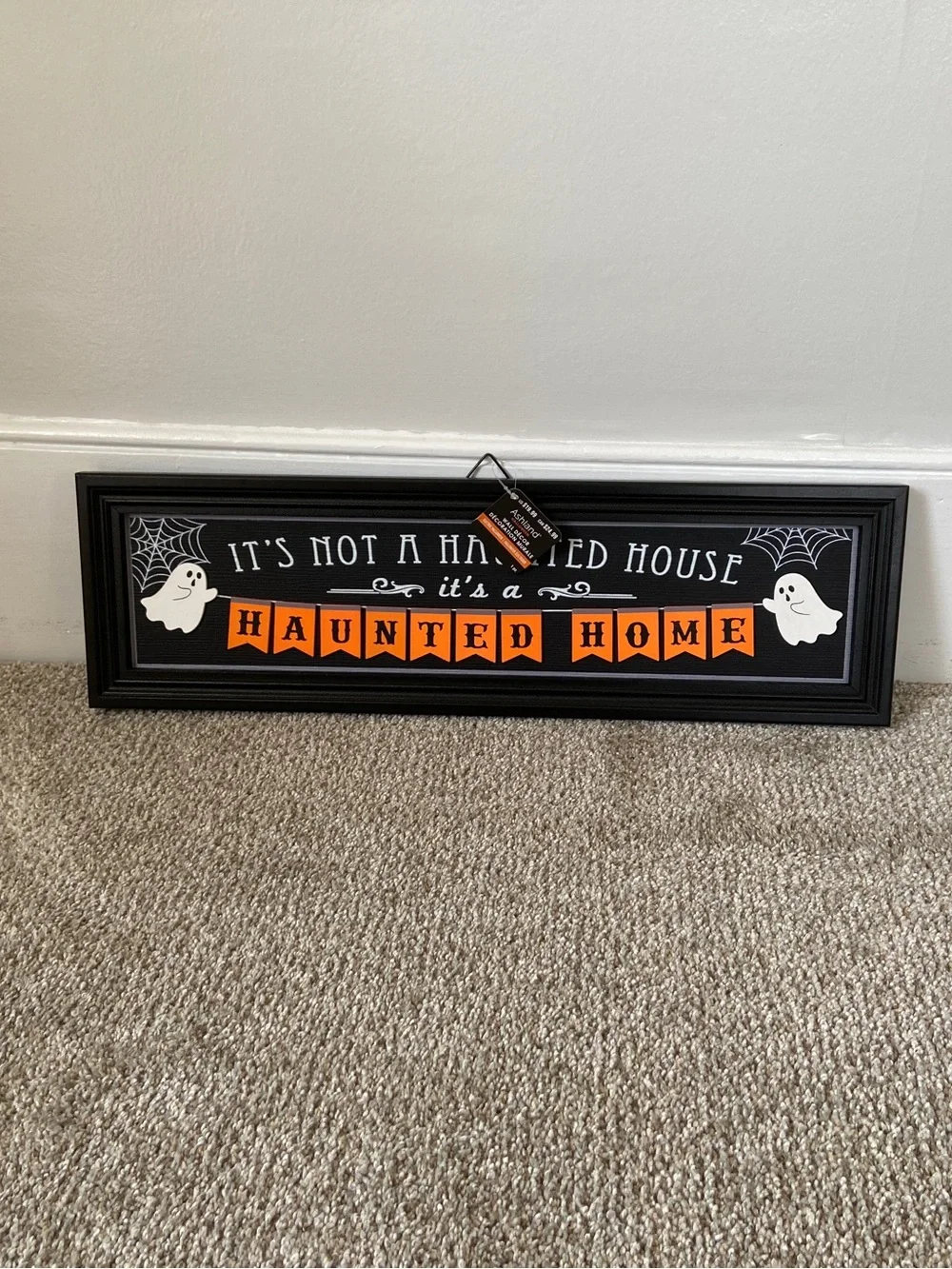 Halloween Framed Wall Sign It's a Haunted Home Michaels Spooky Decor Goth
